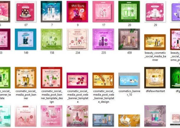 50+ Cosmetics sale banner – banner quảng cáo mỹ phẩm