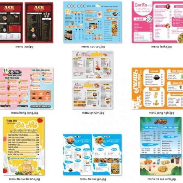 9+ Menu Trà Sữa file Vector
