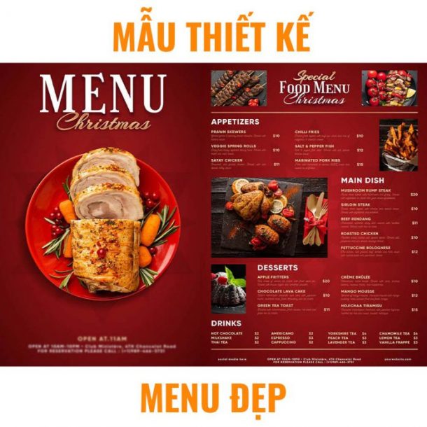 Mẫu thiết kế Menu đẹp